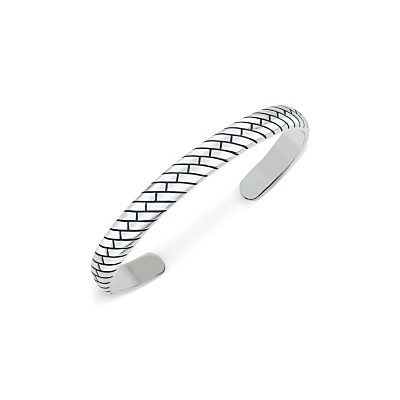 Patterned Sterling Silver Men's Cuff from the Esquire Collection 