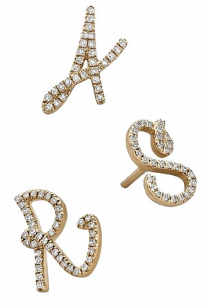 Baublebar Fine Jewelry Diamond Letter Stud Earrings