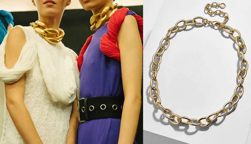 Extra-Bold Gold Chokers @jw_anderson on Instagram. Fianna Gold-Tone Choker, $24, at baublebar.com