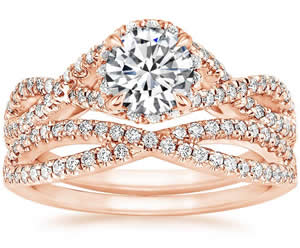 Intertwined Wedding Rings at Scheherazade jewelers.