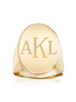 3 Summer 2019 Jewelry Trends That Will Stand the Test of Time 4 Italian 14k Yellow Gold Oval Monogram Signet Ring