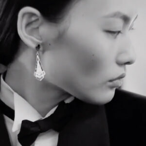 Luxe Tuxedo and Art Deco Earrings