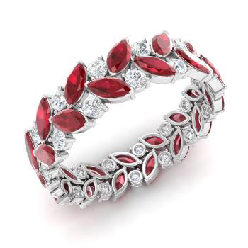 Marquise Cut Ruby and Diamond Eternity Ring, $2,629, at Diamondere.com