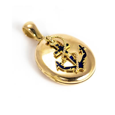 Gold Nautical Anchor Pendant