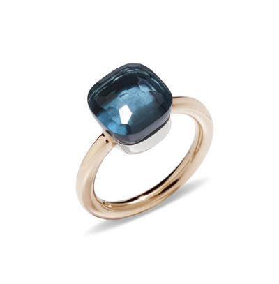 Nudo Rose Gold and London Blue Topaz Ring by Pomellato 1 1