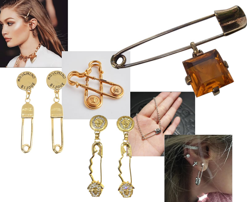 Dua Lipa Rocks Versace Safety Pin Jewelry at the Grammys | Shop This Trend Today 3 Safety Pin jewellry