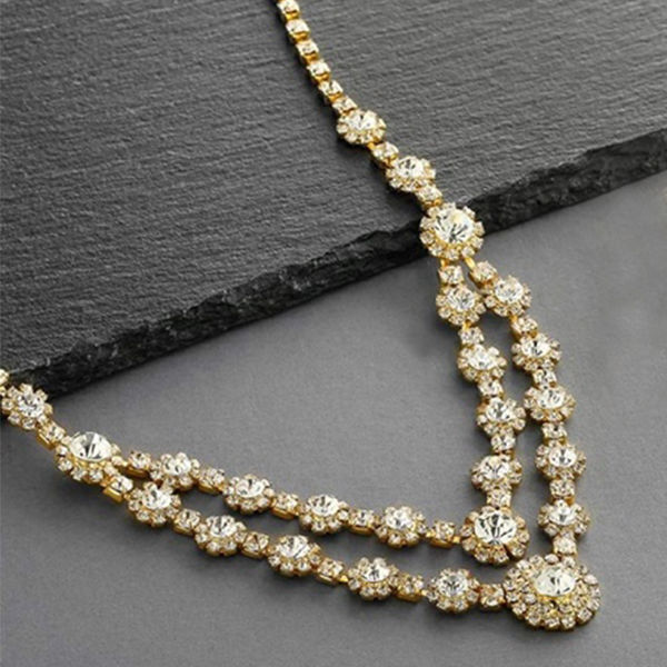 Marielle Double Rhinestone Necklace is a great way to get the 2020 Grammys jewelry looks for less.