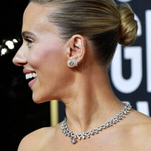 Scarlo in Diamond Necklace at the 2020 Golden Globes