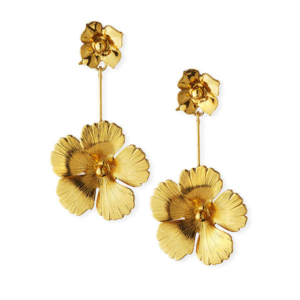 Gold-Tone Flower Drops by Jennifer Behr