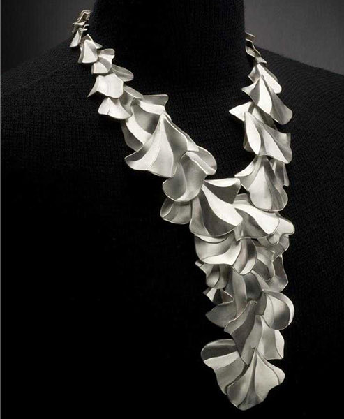 Davina Romansky Sterling Silver Cascading Necklace 1stdibs