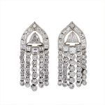 Deco Dangling Diamond Earrings at 1stdibs.com