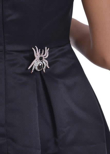 Elisa cavaletti evening dress with spider brooch