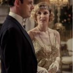 Lady Edith wears her tiara low on the forehead