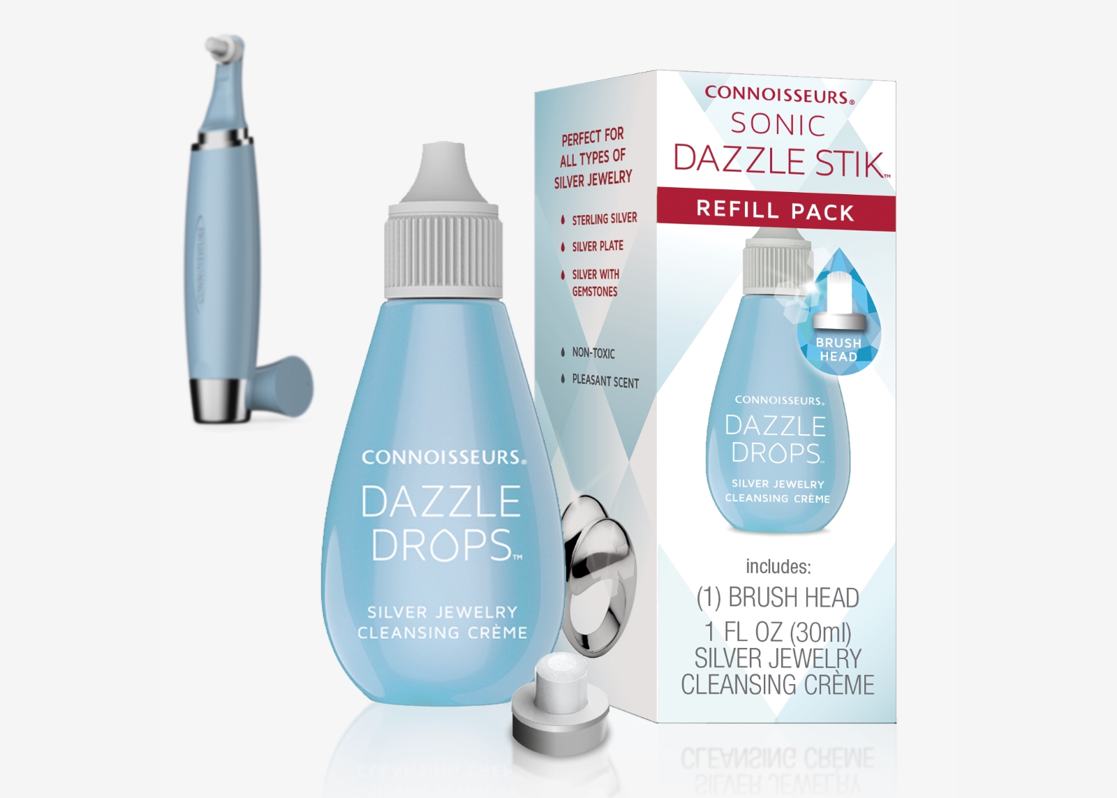 Dazzle Drops® Silver Jewelry Cleansing Crème - Connoisseurs Jewelry Cleaner