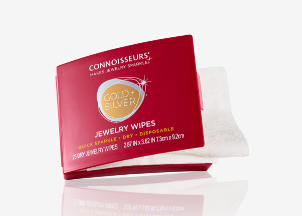 Connoisseurs Premium Edition Compact Jewelry Wipes -20% More, No Rinse Gold and Silver Jewelry Cleaner, Polish and Remove Tarnish to Restore