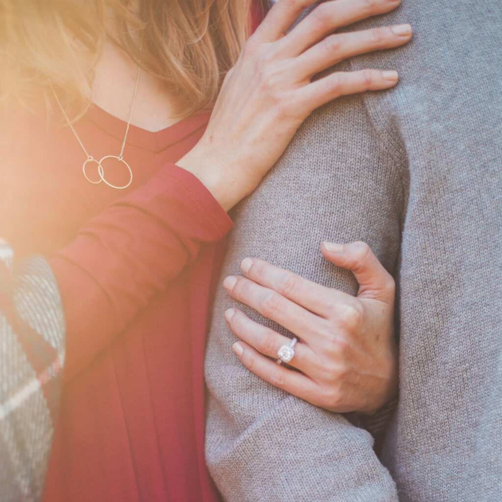 woman hugging a man